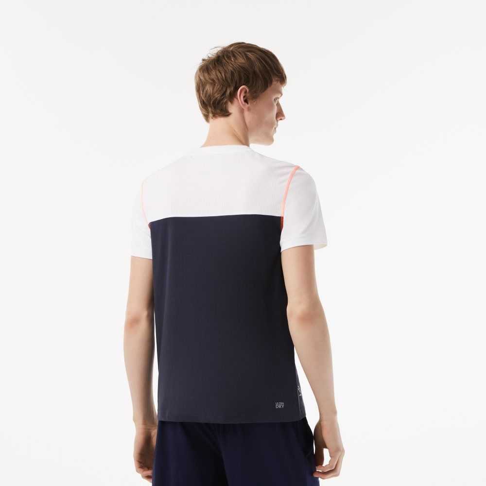 Lacoste Tenis x Daniil Medvedev Jersey Blancas Azules Naranjas | 3506-VJUFR