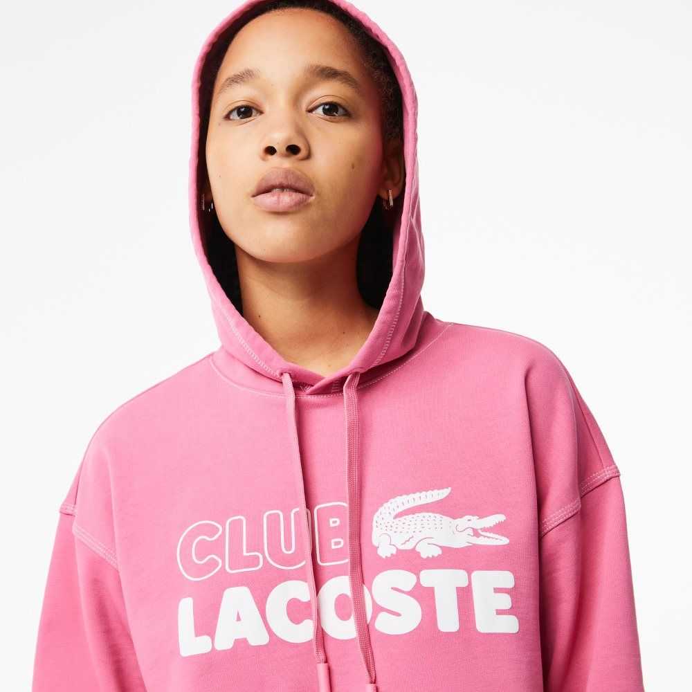 Lacoste Texture Print Hoodie Rosas | 8695-PLACG