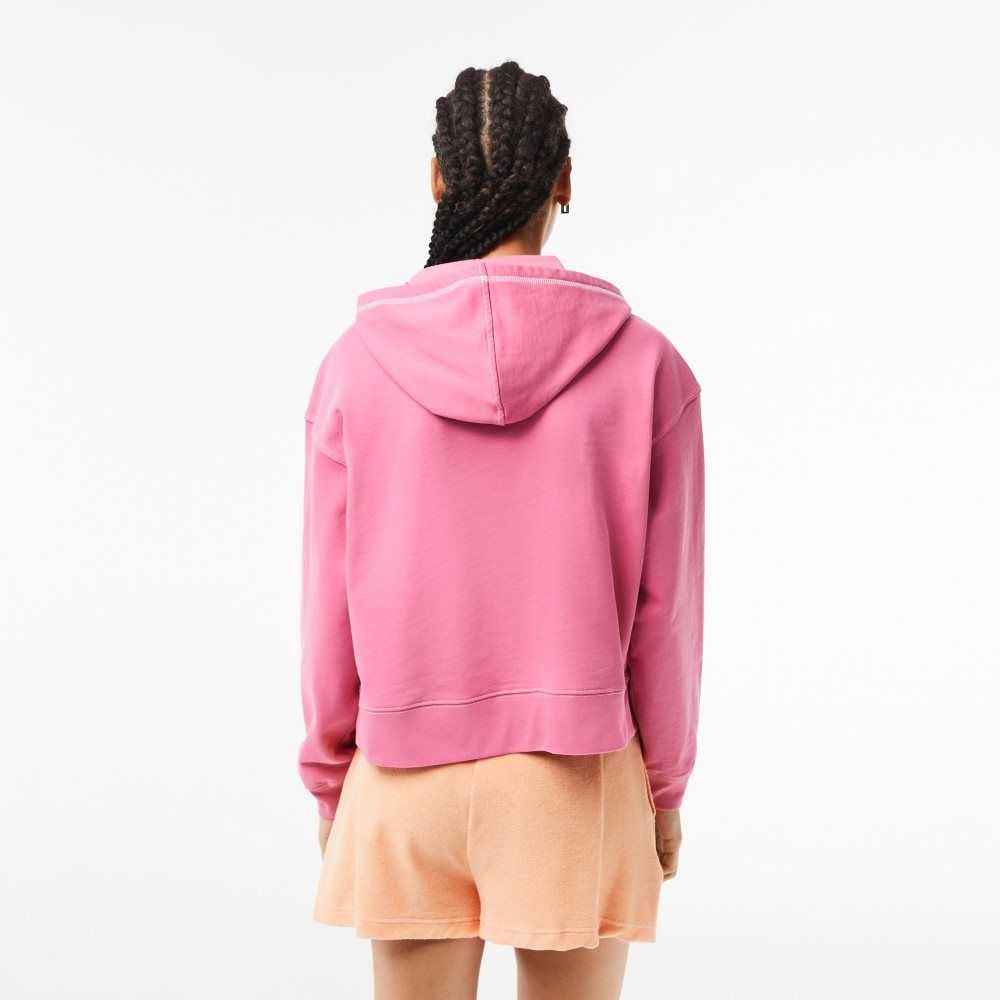 Lacoste Texture Print Hoodie Rosas | 8695-PLACG