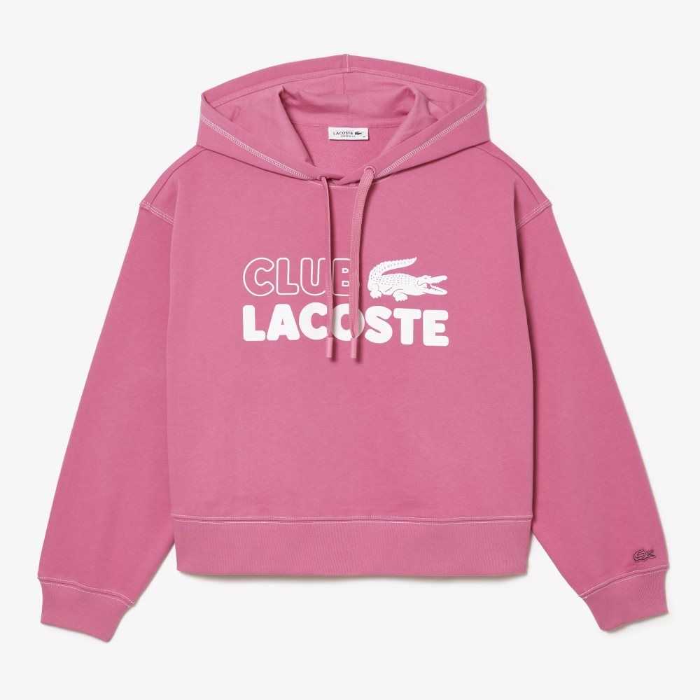 Lacoste Texture Print Hoodie Rosas | 8695-PLACG