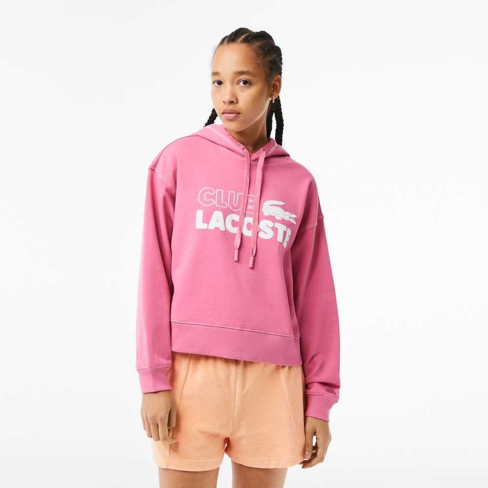 Lacoste Texture Print Hoodie Rosas | 8695-PLACG