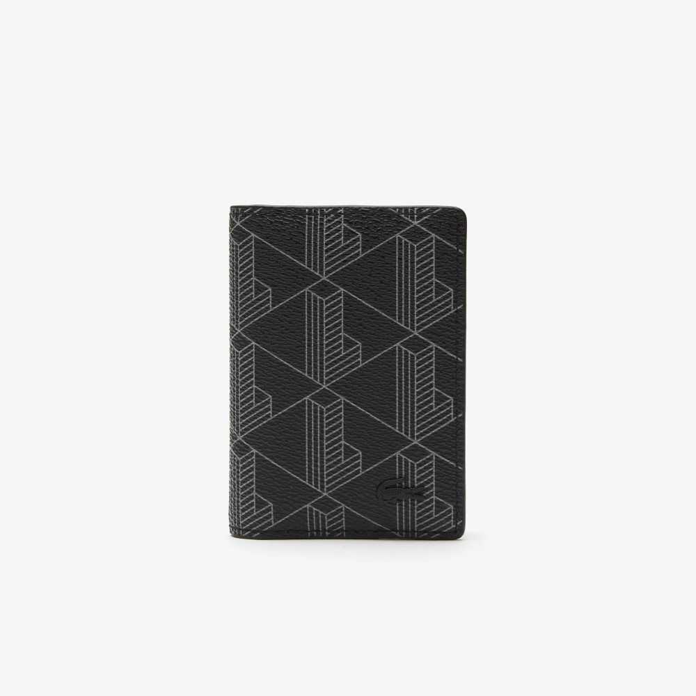 Lacoste The Blend Monogram Print Vertical Card Holder Multicolor | 9732-AKOMY