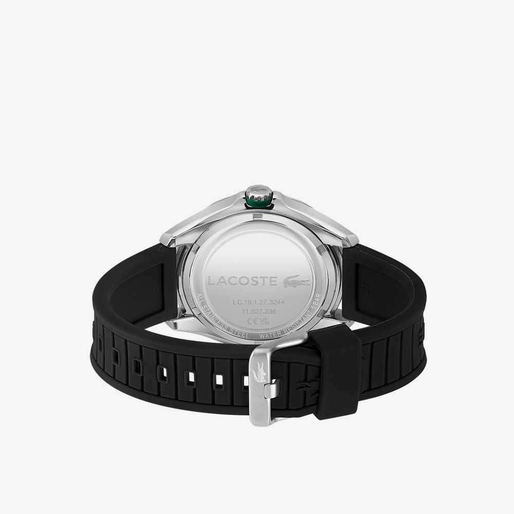 Lacoste Tiebreaker 3 Hands Black Silicona Negras | 3920-LWSKF