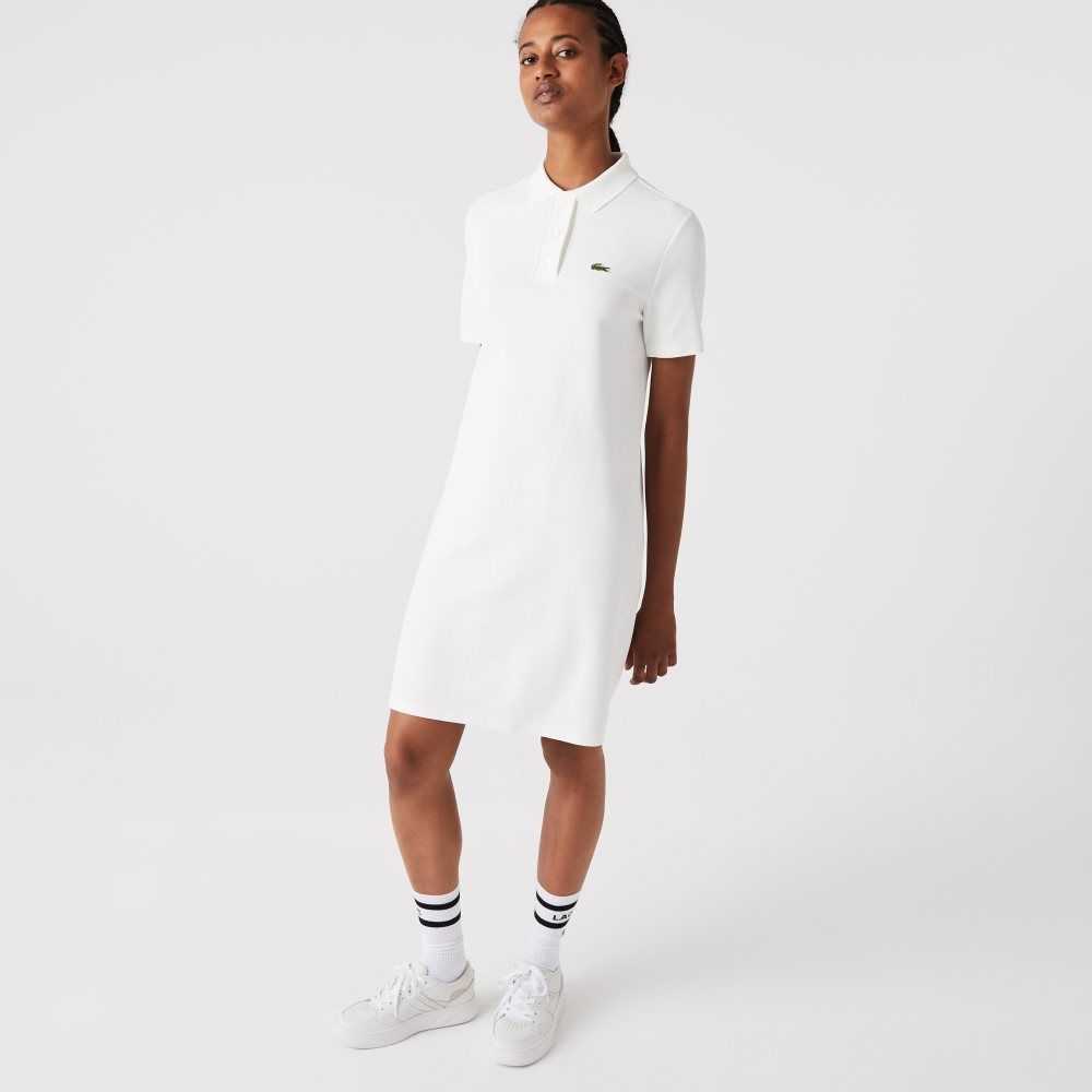 Lacoste Trumpet Sleeve Pique Polo Blancas | 4285-ARCQM