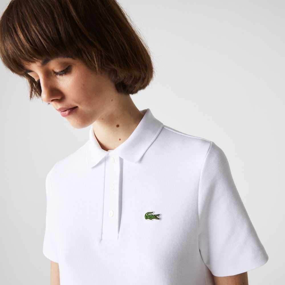 Lacoste Trumpet Sleeve Pique Polo Blancas | 4780-FNMYZ