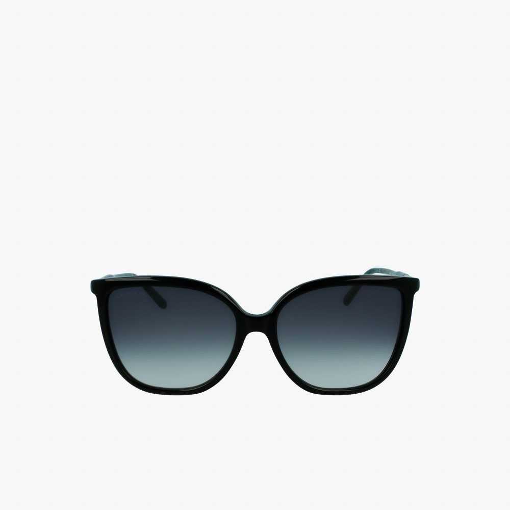 Lacoste Tubular Temple Butterfly Acetate Negras | 1357-TGSMX