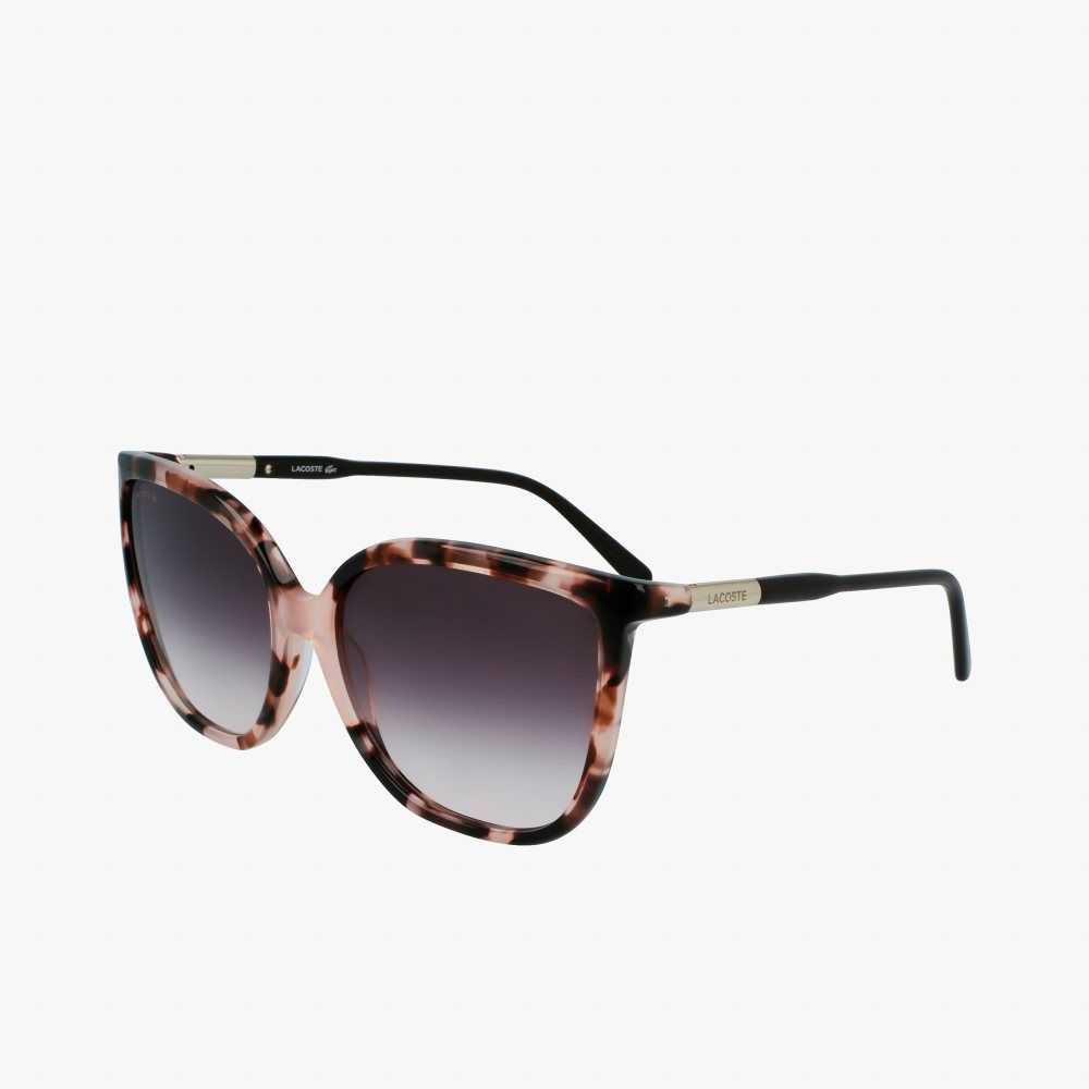 Lacoste Tubular Temple Butterfly Acetate Rosas | 3697-KTJFO