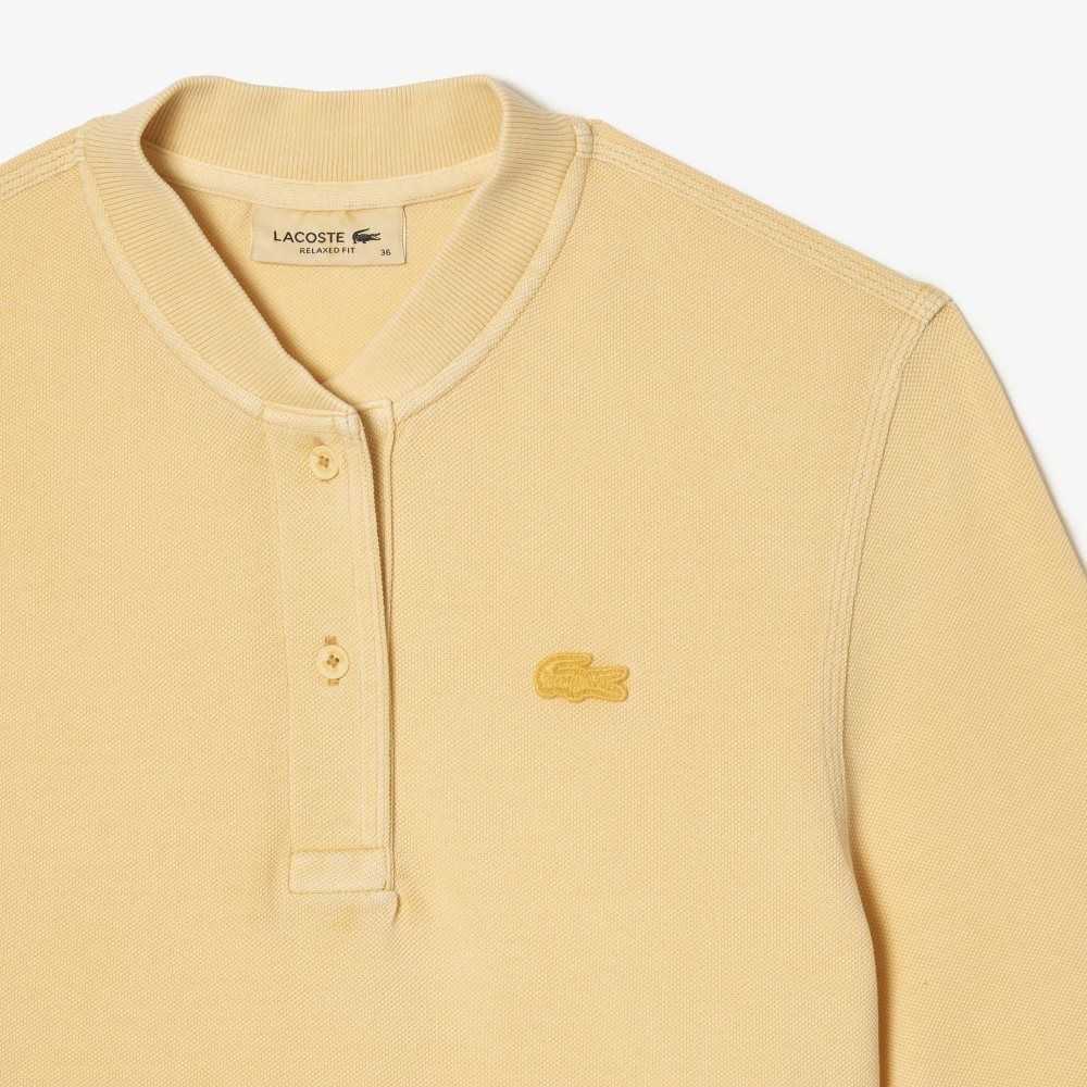 Lacoste Tunisian Neck Organic Algodon Pique Amarillo | 2705-VOKST