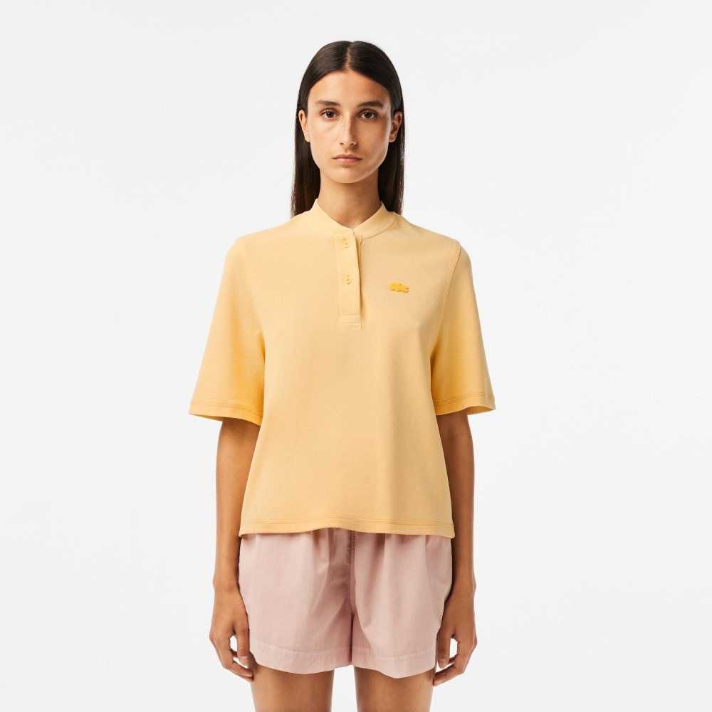 Lacoste Tunisian Neck Organic Algodon Pique Amarillo | 2705-VOKST