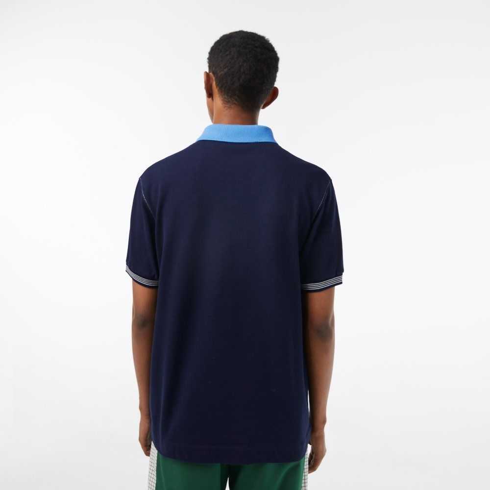 Lacoste Two-Tone Organic Algodon Azul Marino Azules Azules | 9365-RJKDY