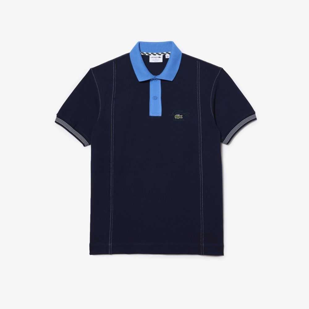 Lacoste Two-Tone Organic Algodon Azul Marino Azules Azules | 9365-RJKDY