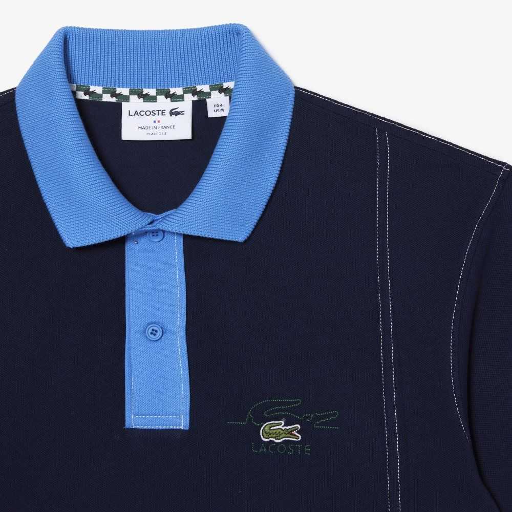 Lacoste Two-Tone Organic Algodon Azul Marino Azules Azules | 9365-RJKDY