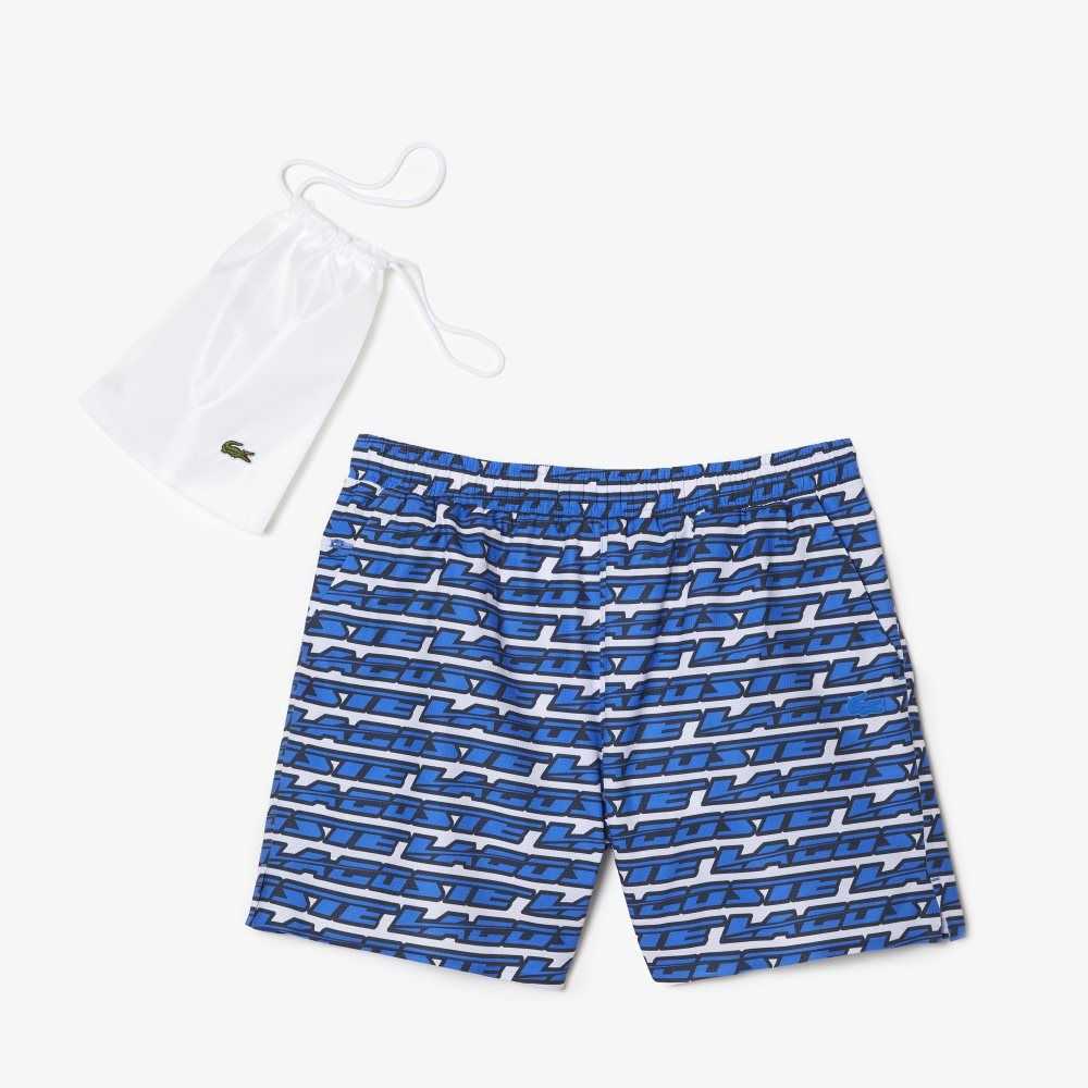 Lacoste Two-Tone Print Blancas Azules | 1674-QETLF