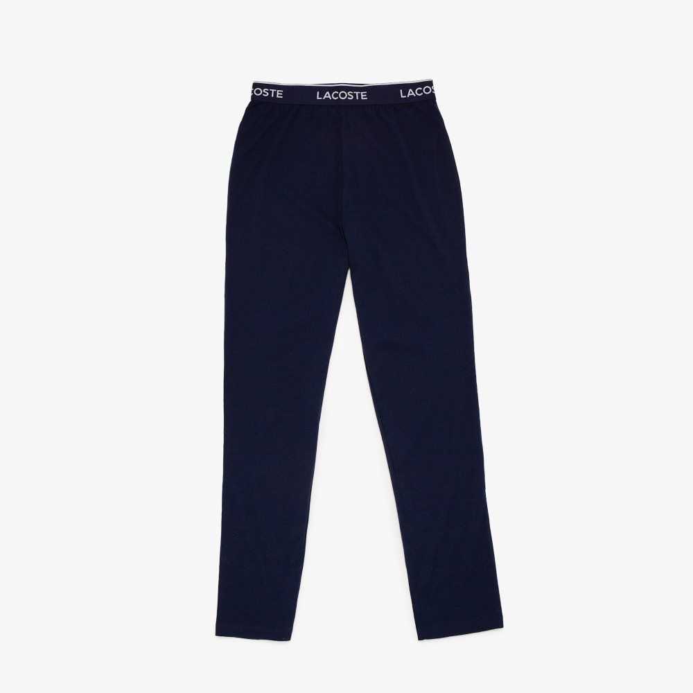 Lacoste Ultra-Soft Algodon Jersey Pajama Bottoms Azul Marino Azules | 1654-LGHBN