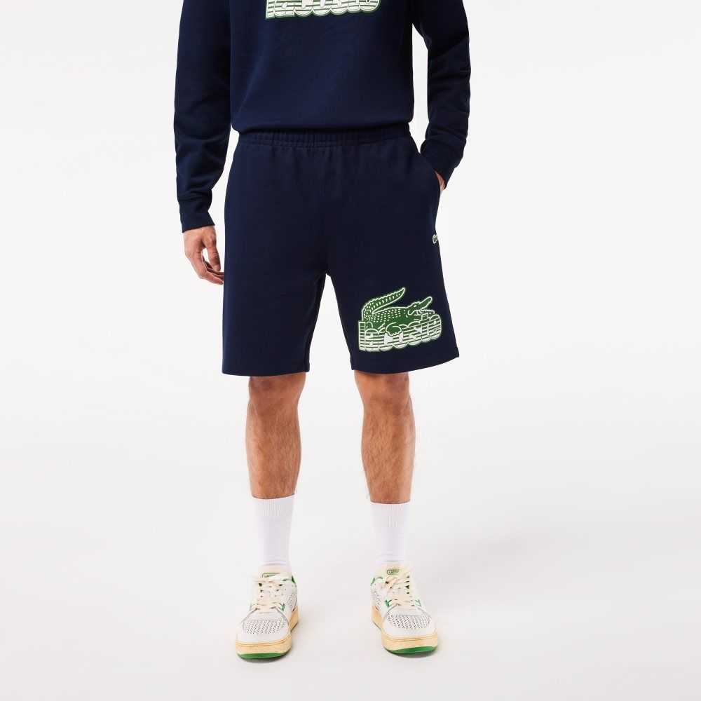 Lacoste Unbrushed Algodon Fleece Shorts Azul Marino Azules | 0426-LZFOY