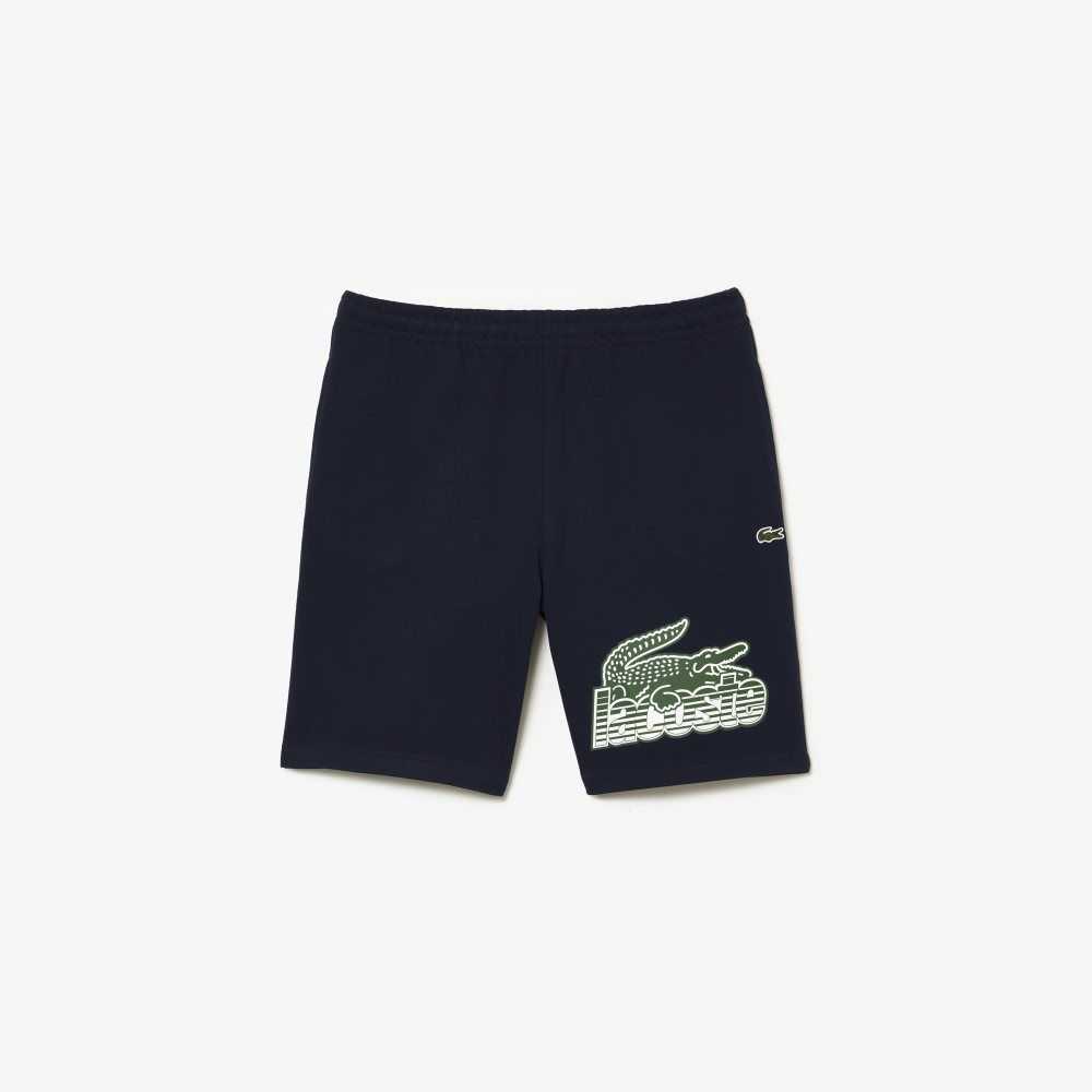 Lacoste Unbrushed Algodon Fleece Shorts Azul Marino Azules | 0426-LZFOY