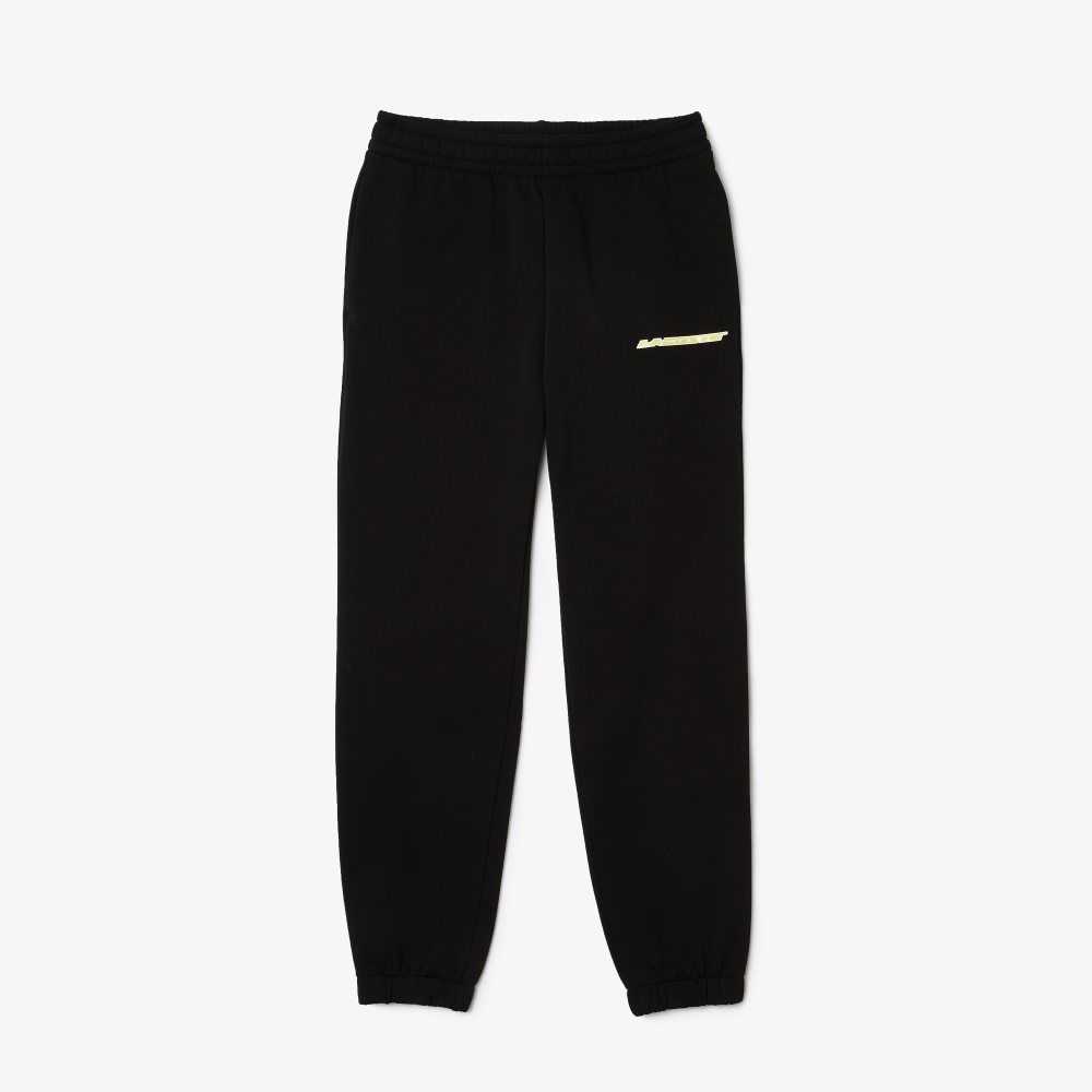 Lacoste Unbrushed Flannel Joggers Negras | 2318-UDEHC