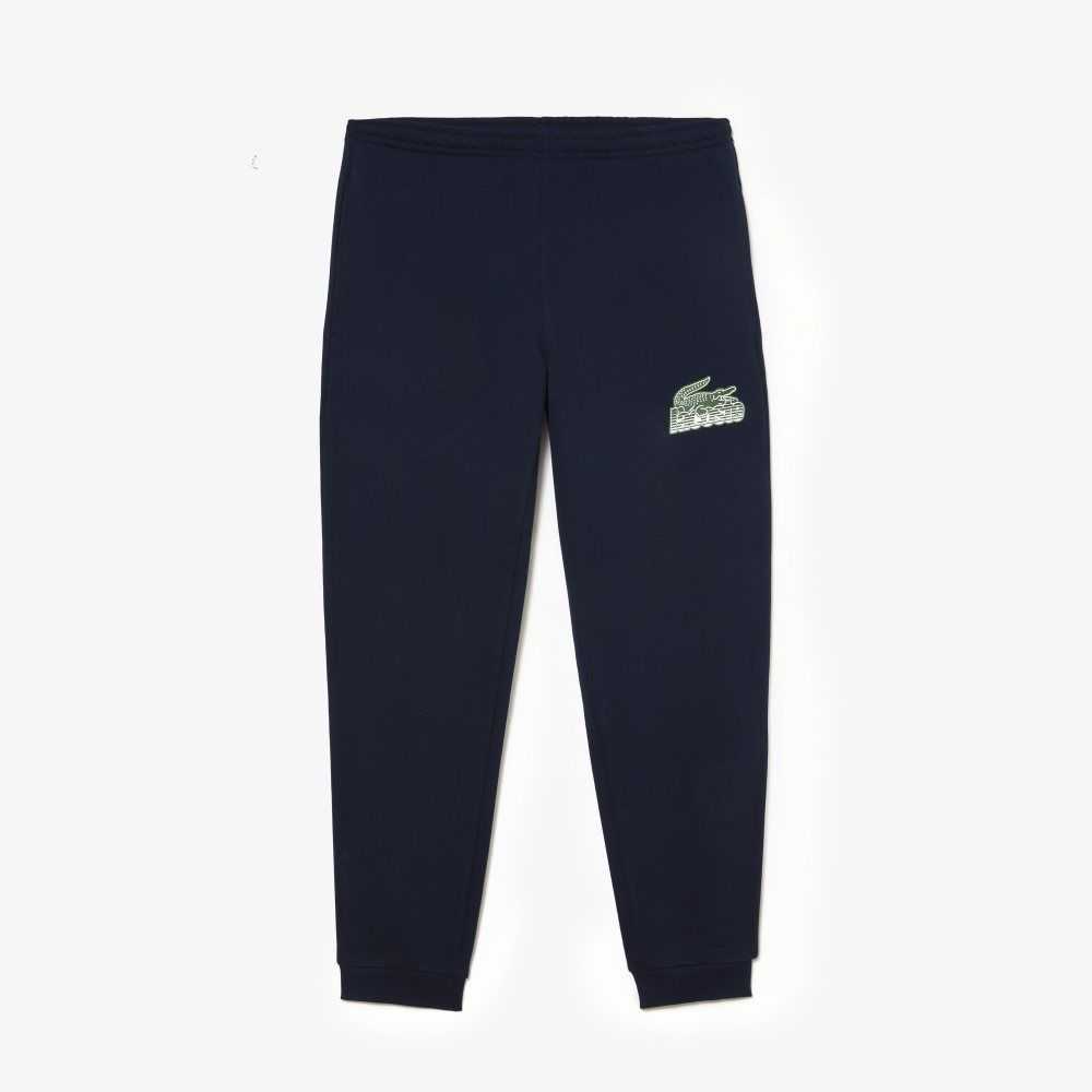 Lacoste Unbrushed Fleece Pista Pants Azul Marino Azules | 1280-GNKYB