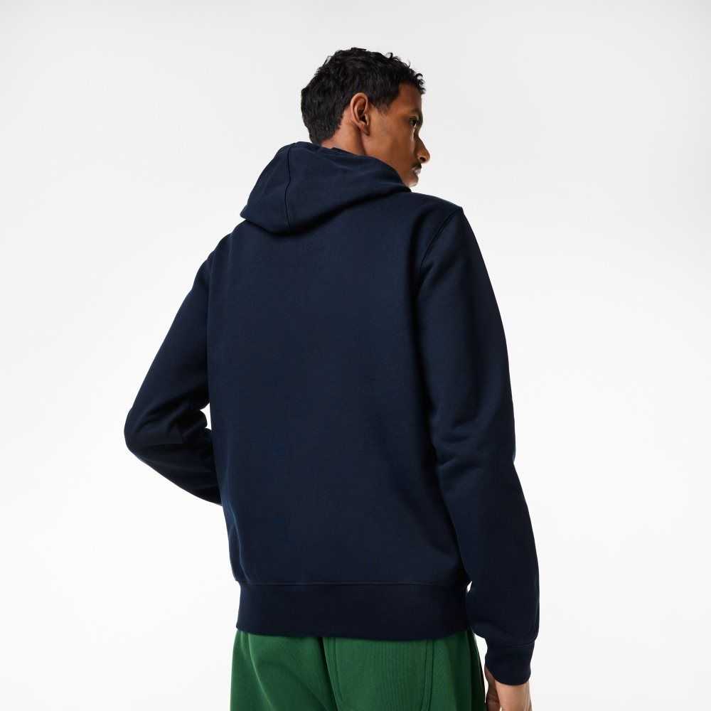 Lacoste Unbrushed Fleece Zipped Hoodie Azul Marino Azules | 4028-EXBMR