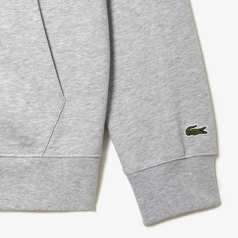 Lacoste Unbrushed Fleece Zipped Hoodie Gris | 7851-CPGVU