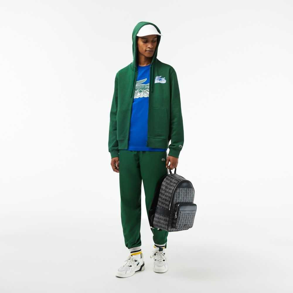 Lacoste Unbrushed Fleece Zipped Hoodie Verde | 4827-ZVXDG