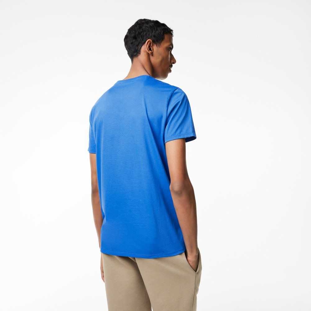 Lacoste V-Neck Pima Algodon Jersey Azules | 0319-VNSGY