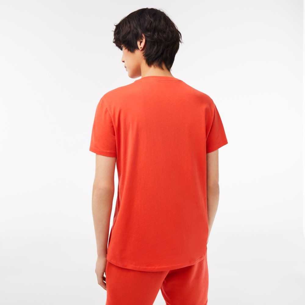 Lacoste V-Neck Pima Algodon Jersey Naranjas | 6280-ECOUY