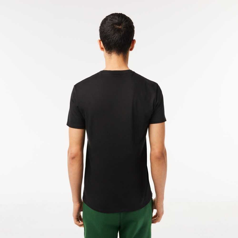 Lacoste V-Neck Pima Algodon Jersey Negras | 1527-QLTYI