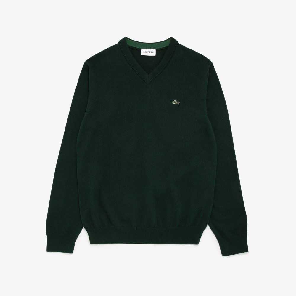 Lacoste V-neck Algodon Verde | 3986-STROB