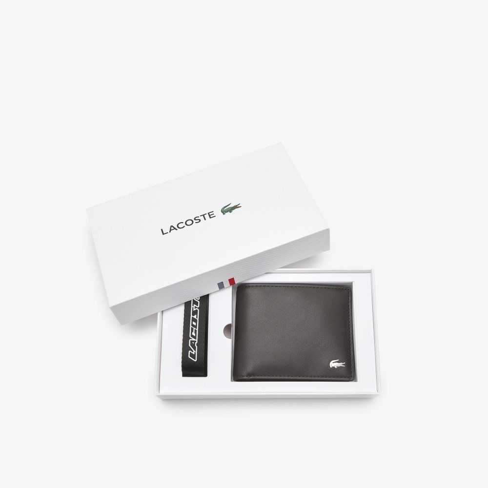 Lacoste Wallet And Matching Key Ring Gift Set Marrones Oscuro | 4065-IDTFH