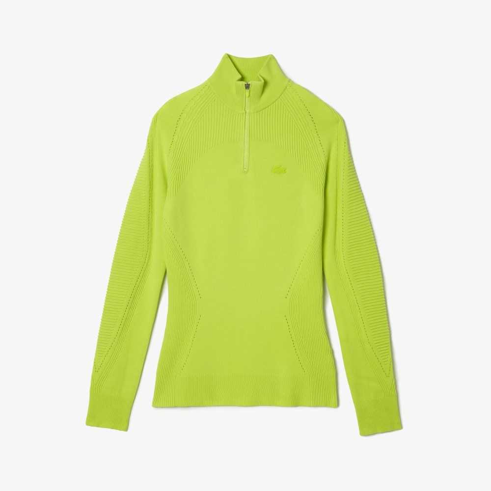 Lacoste Zip Neck Sueter Amarillo | 2095-FRYVB