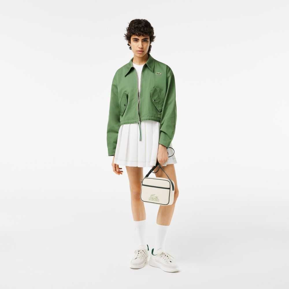 Lacoste Zipped Algodon Harrington Kaki Verde | 1923-RVOAW