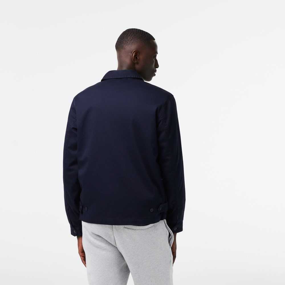 Lacoste Zippered Organic Algodon Gabardine Azul Marino Azules | 7219-PWOAK