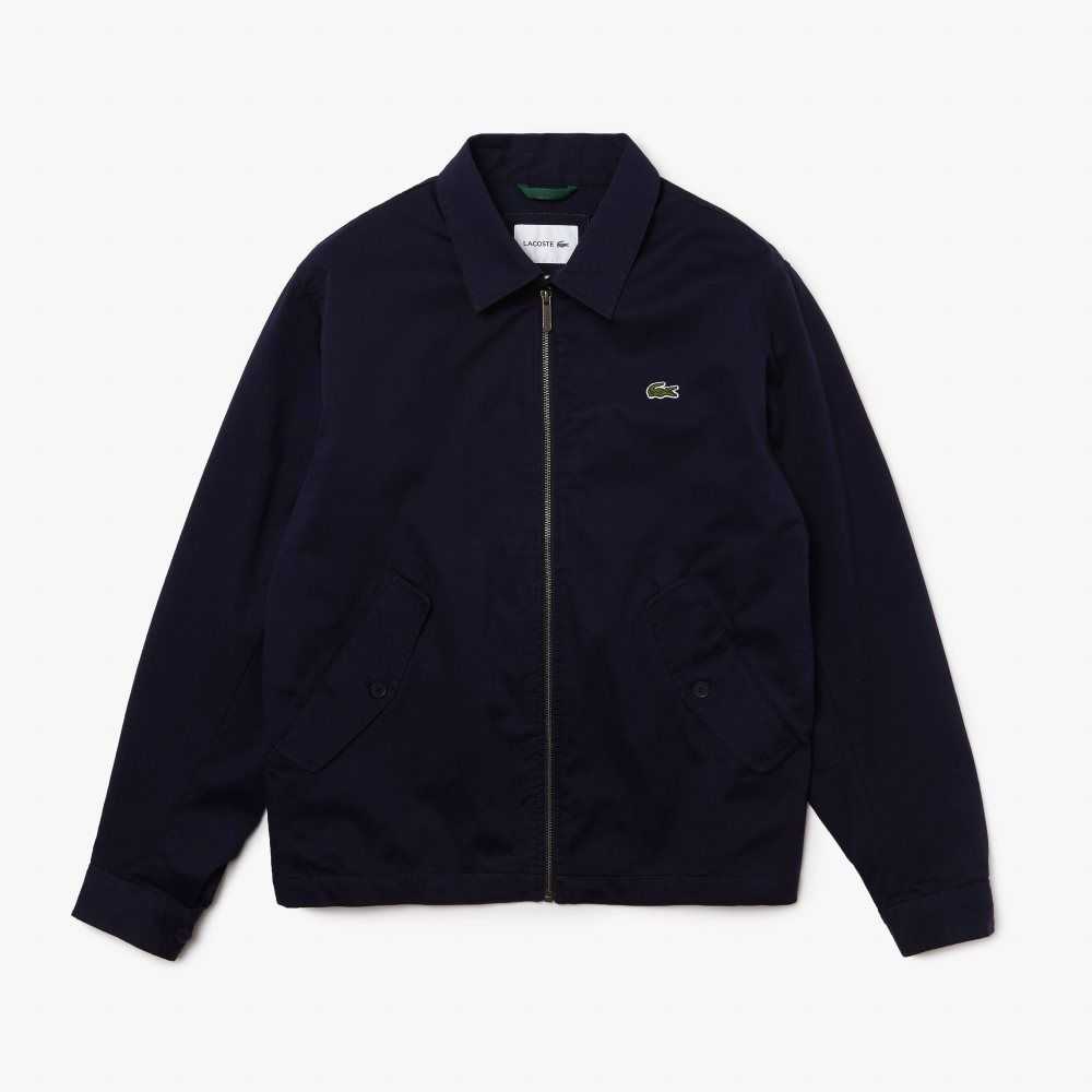 Lacoste Zippered Organic Algodon Gabardine Azul Marino Azules | 7219-PWOAK